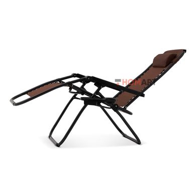 Купити Крісло шезлонг розкладний Homart ZGC-001 120 кг + підстаканник коричневий (9397) 6