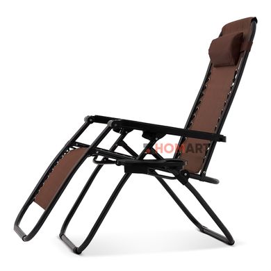 Купити Крісло шезлонг розкладний Homart ZGC-001 120 кг + підстаканник коричневий (9397) 5