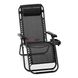 Кресло шезлонг раскладной Homart ZGC-001 120 кг + подстаканник черный (9396)