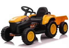 Купить Детский электромобиль трактор с прицепом Lolly Kids LK X100 с пультом управления и мягким сиденьем желтый (9609) 1