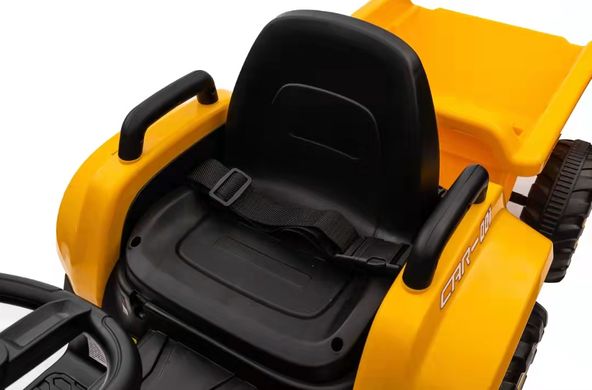 Купити Дитячий електромобіль трактор з причепом Lolly Kids LK X100 з пультом керування і м'яким сидінням жовтий (9609) 6