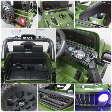 Купити Електромобіль дитячий Jeep X10 з пультом управління зелений (9368) 4