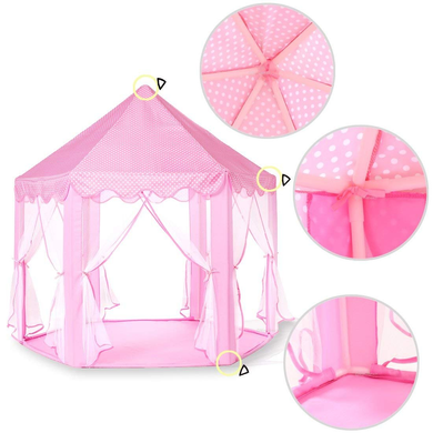 Купить Палатка детская игровая Lolly Kids LK114P розовая + мячики (9681) 11