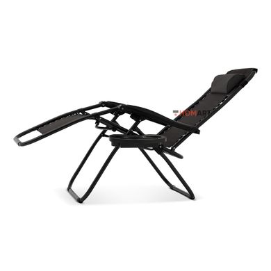 Купити Крісло шезлонг з підстаканником Homart ZGC-004 120 кг розкладний сірий графіт (9400) 6