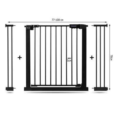 Купить Барьер ворота безопасности для детей Homart S+ 77-108 см черный (9422) 4