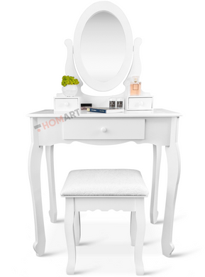 Купить Уценка! Туалетный столик c зеркалом Homart Bianka белый + табурет (9364) 1