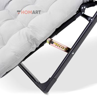 Купити Шезлонг лежак з підстаканником Homart ZGC-003 120 кг + матрац чорний з сірим (9401) 10