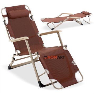 Купити Шезлонг лежак Homart ZGC-005 120 кг коричневий (9403) 1