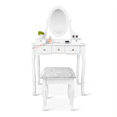 Купить Уценка ! Туалетный столик c зеркалом и подсветкой Homart Denver белый + табурет (9361) 1