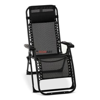 Купити Крісло шезлонг 180 кг Homart ZGC-002 посилений чорний (9404) 4