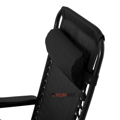 Купити Крісло шезлонг 180 кг Homart ZGC-002 посилений чорний (9404) 8