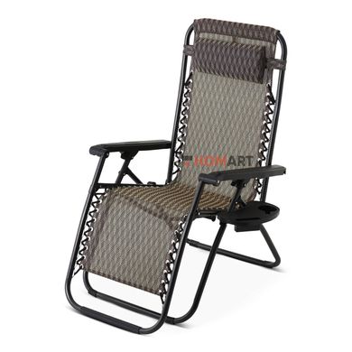 Купить Кресло шезлонг раскладной Homart ZGC-001 3D 120 кг + подстаканник (9520) 2