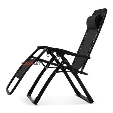 Купити Крісло шезлонг 180 кг Homart ZGC-002 посилений чорний (9404) 6