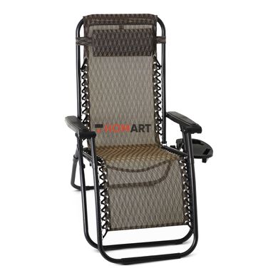 Купить Кресло шезлонг раскладной Homart ZGC-001 3D 120 кг + подстаканник (9520) 4