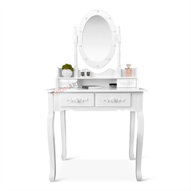 Купить Уценка ! туалетный столик c зеркалом и подсветкой Homart Tioli белый + табурет (9363) 4