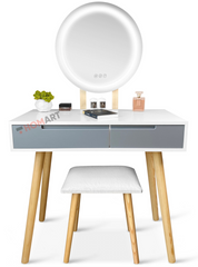 Купити Туалетний столик з дзеркалом і підсвіткою Homart Mondi білий + табурет (9366) 1