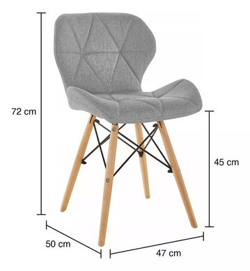 Купити Стільці кухонні комплект 4 шт Homart DC-015T текстиль сірий (9765) 6