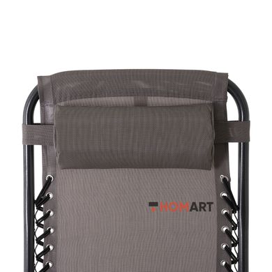 Купить Кресло шезлонг раскладной Homart ZGC-001 120 кг серый + подстаканник (9521) 10