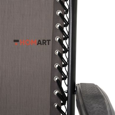 Купити Крісло шезлонг розкладний Homart ZGC-001 120 кг сірий + підстаканник (9521) 9