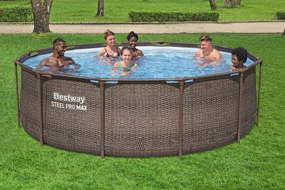 Купити Каркасний басейн 366х100 см з драбиною Bestway 56709 на 9150л коричневий + насос (10010) 4