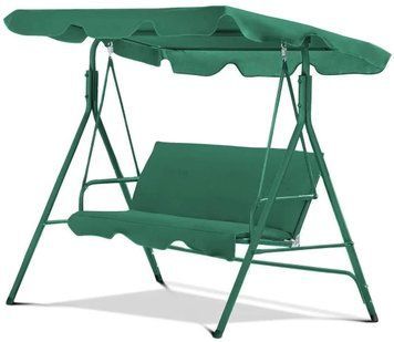 Купити Качеля садова Homart GSV-03 трьохмісна зелена + подушки (9632) 1