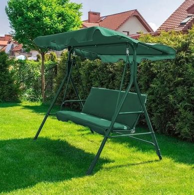 Купить Качеля садовая Homart GSV-03 трехместная зеленая + подушки (9632) 3