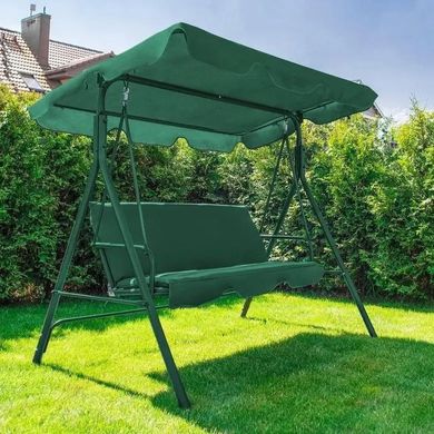 Купити Качеля садова Homart GSV-03 трьохмісна зелена + подушки (9632) 2