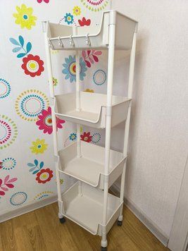Купить Стеллаж этажерка с полками на колесах Homart SR-03W бежевая (9810) 1