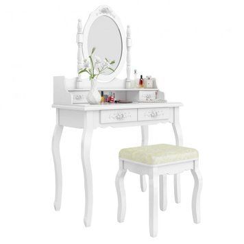 Купить Туалетный столик Wooden Dresser C2 белый + табурет (3050) 1