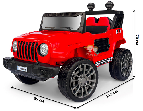 Купити Електромобіль дитячий Lolly Kids LKT-3189 з пультом керування і м'якими колесами EVA червоний (9652) 7